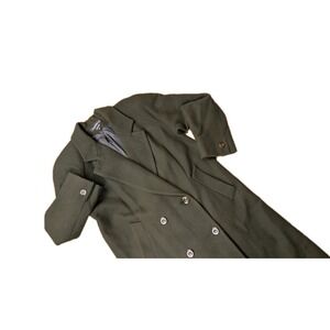 Donny Brook 100% Wool Trenchcoat Trench Coat Size 8 Long Jacket Black Over Coat